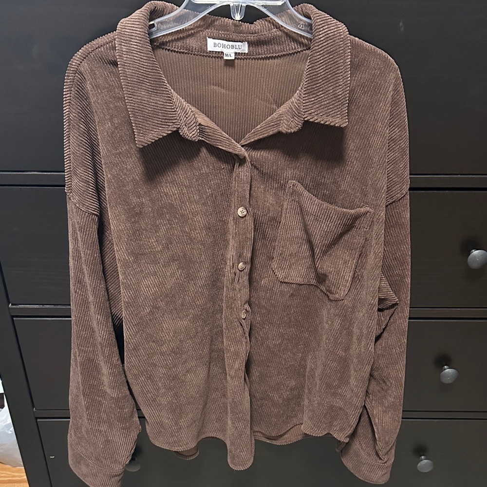 Brown Corduroy Shacket